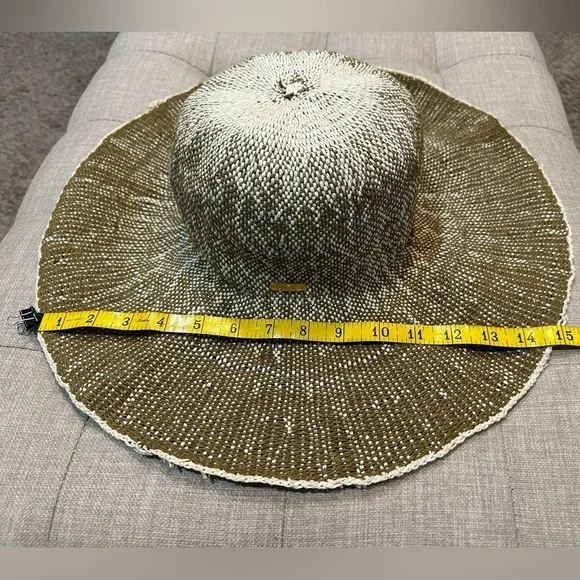 Calvin Klein Straw Sun Hat with Gold Highlights - EUC - Picture 8 of 9